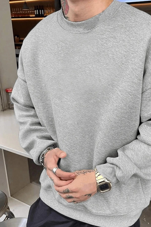 VF-Düz Bisiklet Yaka Sweat - Gri - - Image 1