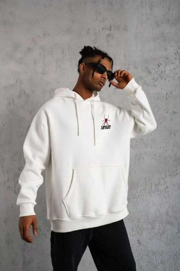 VF-Kapşonlu Baskılı Sweetshirt - Beyaz - - Image 1