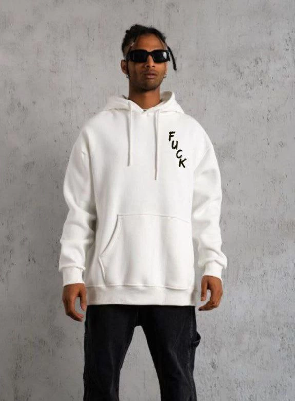 VF-Kapşonlu Uzun Kol Baskılı Sweetshirt - Beyaz - - Image 1