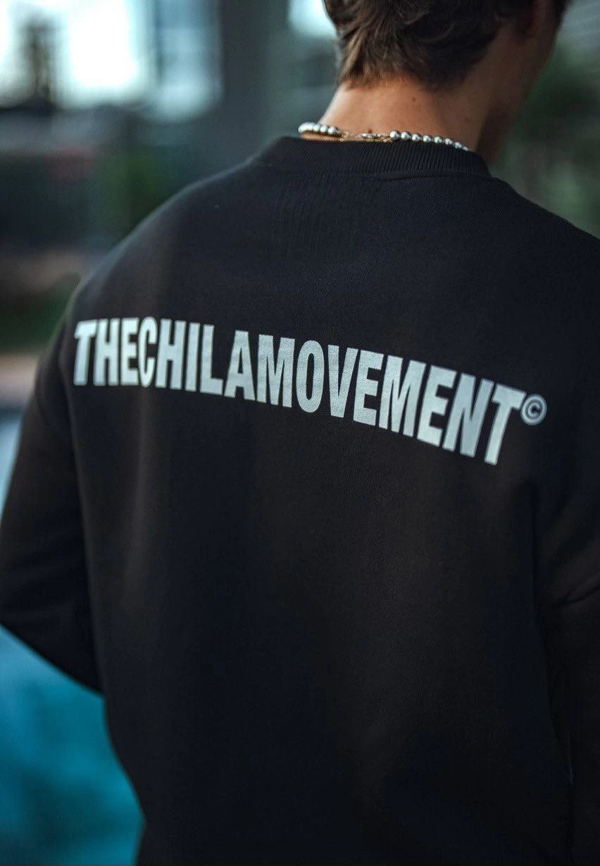 VF-Kışlık Bisiklet Yaka Oversize Baskılı SweatShirt - Siyah - - Image 1