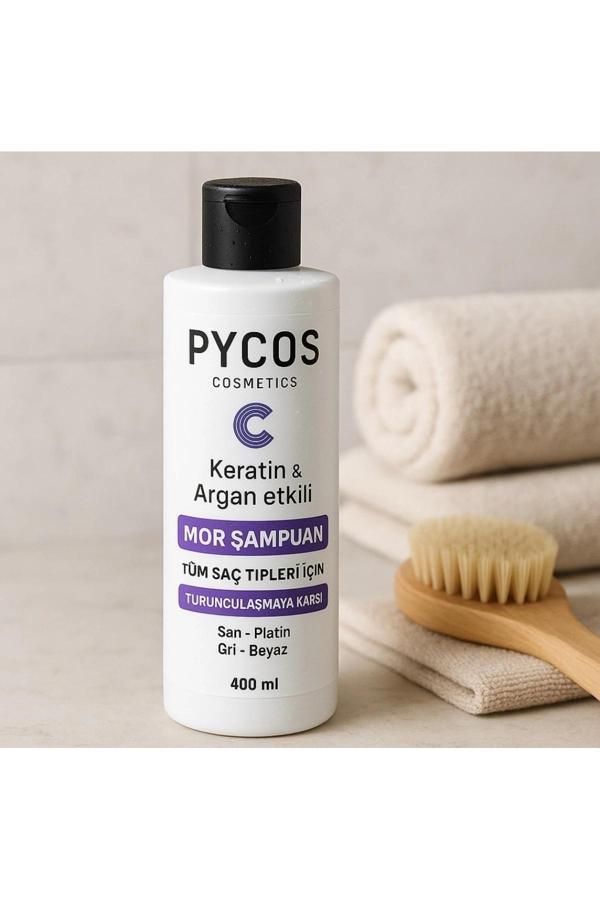 PYCOS Keratin + Argan Etkili Mor Şampuan – 400 ml - Image 1
