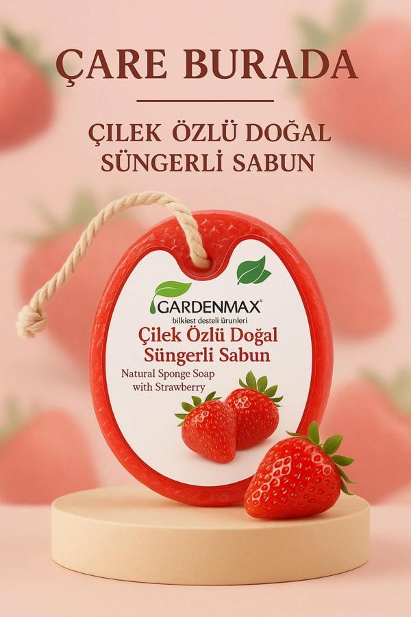 Gardenmax - Çilek Özlü Doğal Süngerli Sabun - Image 1