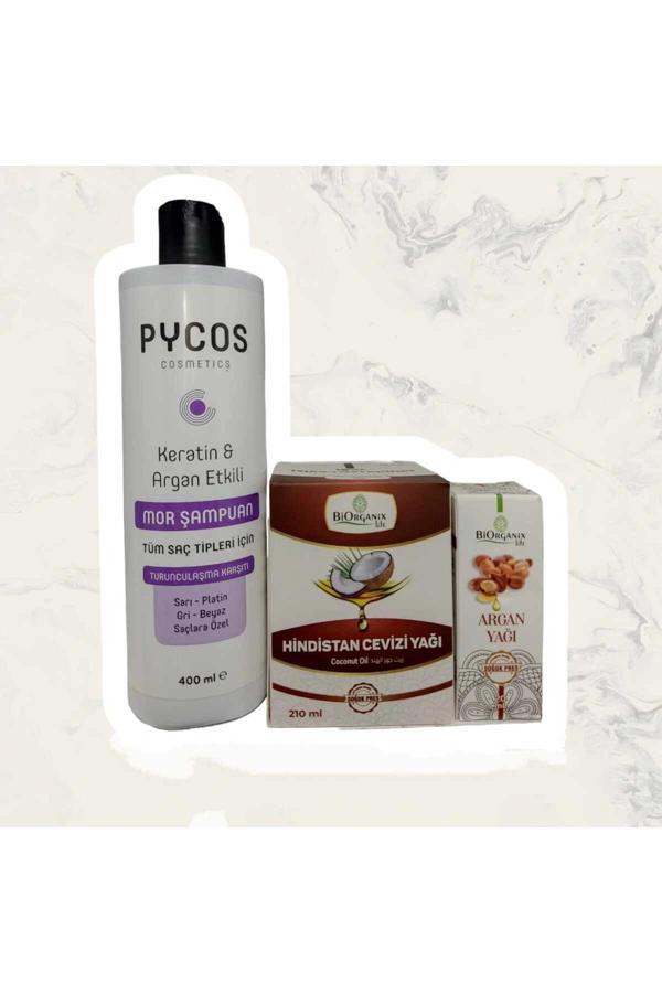 Hindistan cevizi yağı+argan yağı+ Keratin argan etkili mor şampuan - Image 1