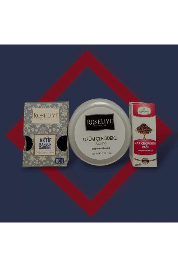 Karbon Sabunu+Üzüm Çekirdekli peeling+Nar Çekirdeği Yağı (Cilt Yenileme ) - Image 1