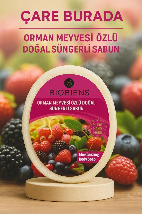 Biobiens - Orman Meyvesi Özlü Doğal Süngerli Sabun 135 gr - Image 1