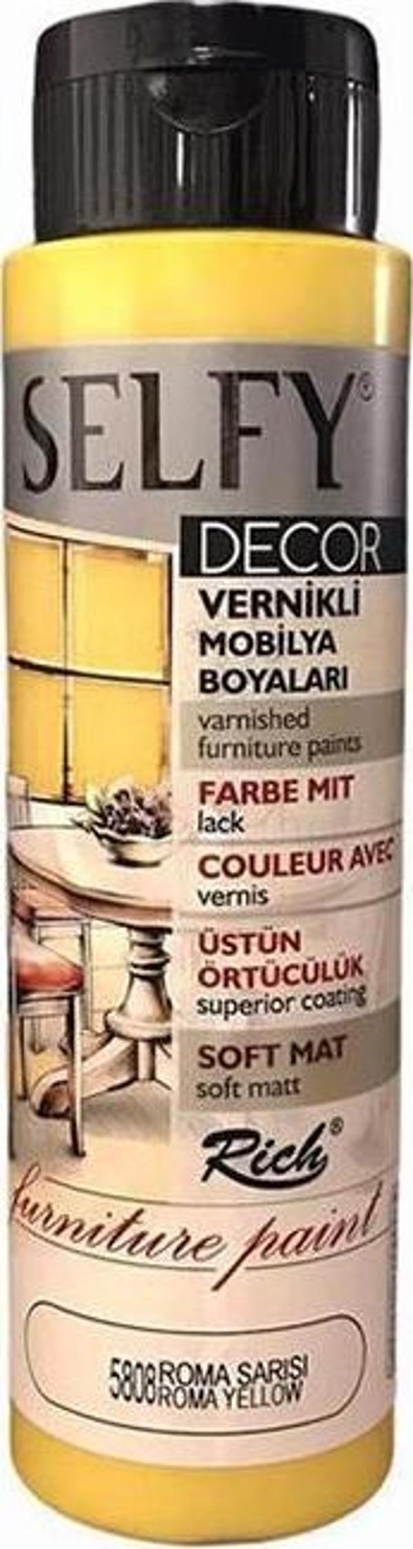 Rich Selfy Decor Vernikli Boya Roma Sarısı 500cc - Image 1