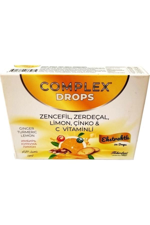 Complex Zencefil Zerdeçal Limon Çinko C-vitaminli Drops 24 Adet 62 G 6 Adet - Image 1