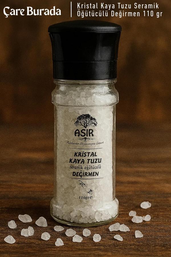 Asır - Kristal Kaya Tuzu Seramik Öğütücülü Değirmen 110 Gr - Image 1