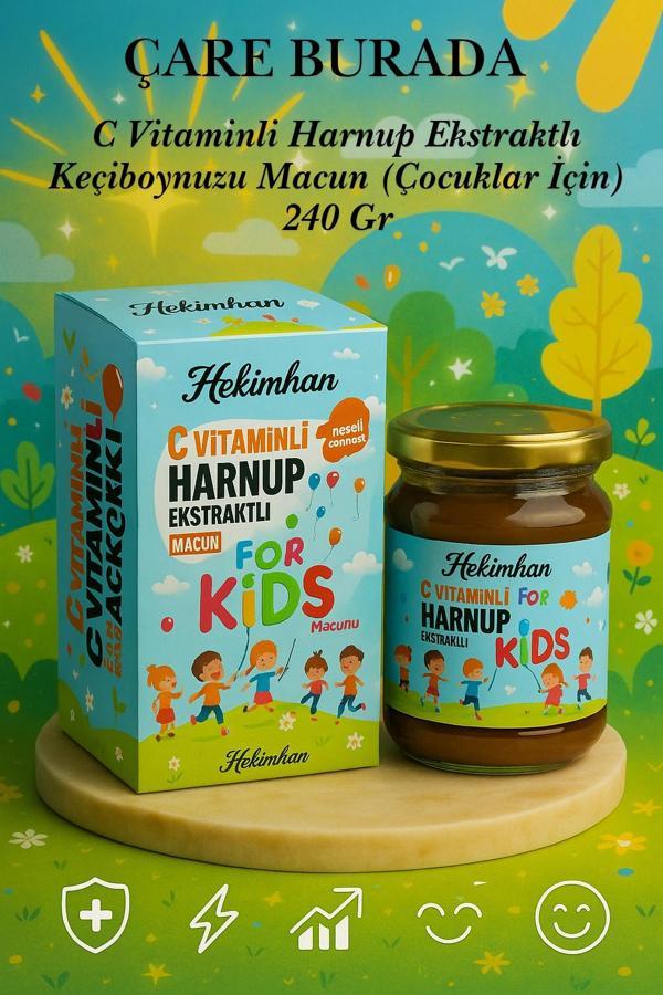 C Vitaminli Harnup Ekstraktlı Keçiboynuzu Macunu 240 Gr (Çocuklar İçin) - Image 1