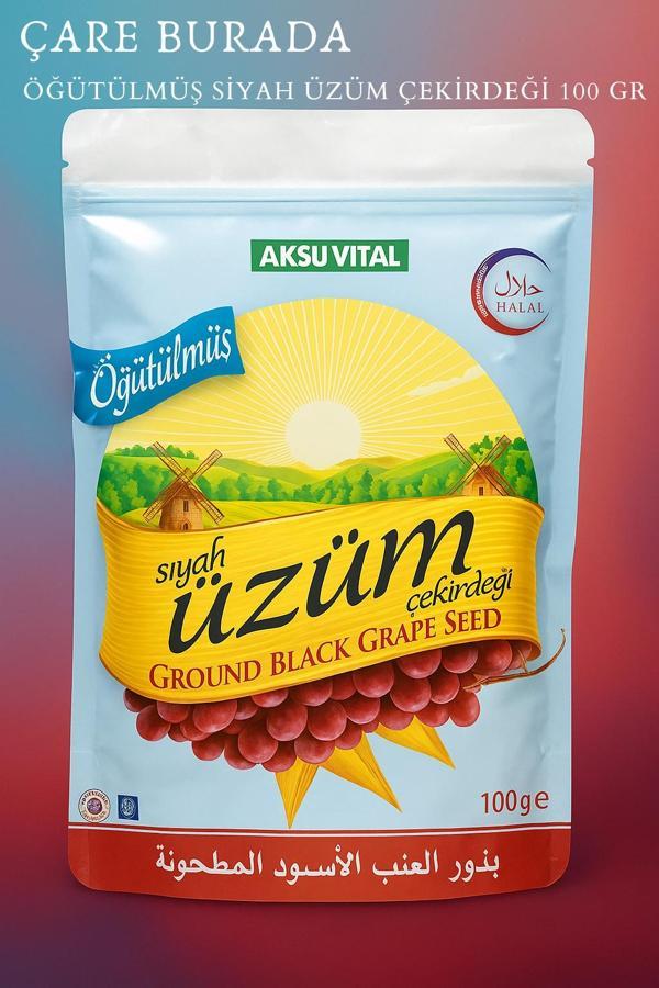 Öğütülmüş Siyah Üzüm Çekirdeği Tozu 100 gr - Image 1