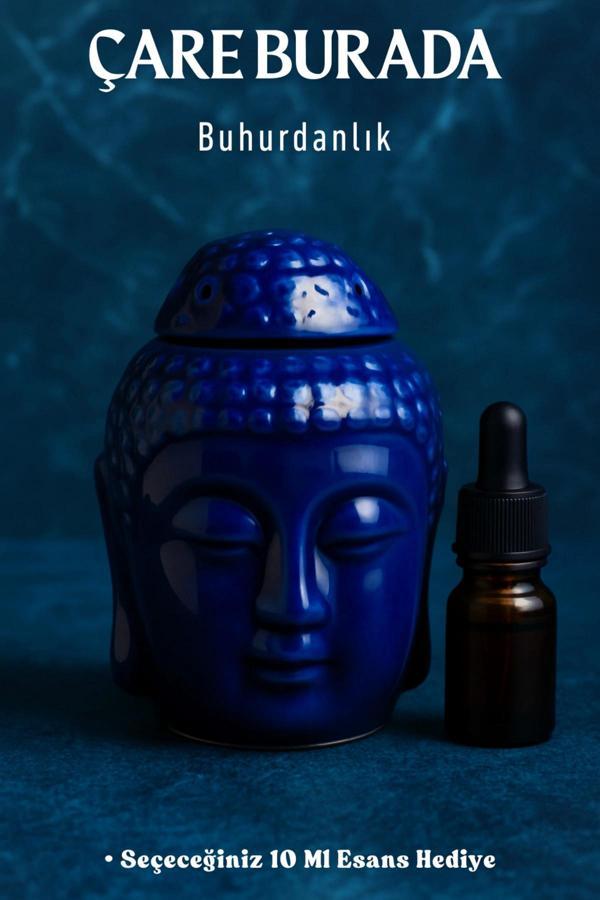 Parlak Lacivert Buda Buhurdanlık (Seçeneğiniz 10 Ml Esans Hediye) - Image 1