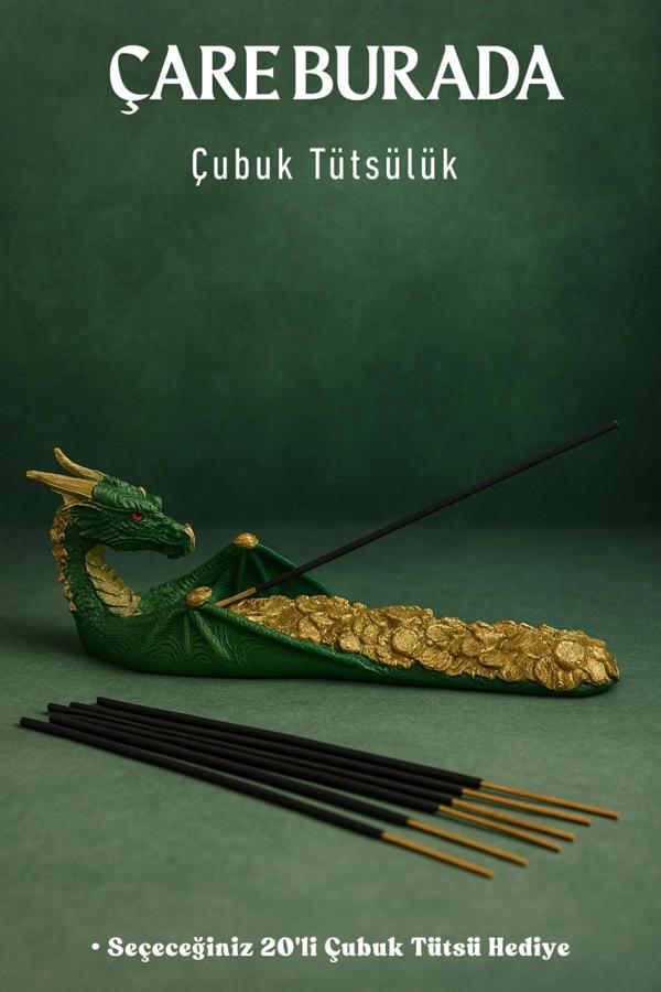 Ejderha Çubuk Tütsülük (Seçeceğiniz 20'li Çubuk Tütsü Hediye) - Image 1