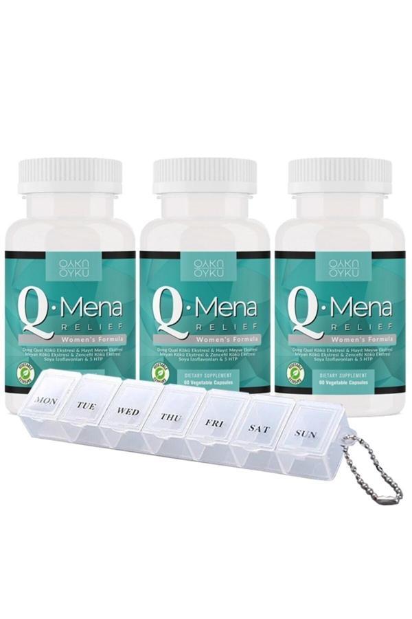 Öykü Q-Mena - Qmena - Mena - 30 Kapsül 3 Kutu Ilaç Kutusu - Image 1