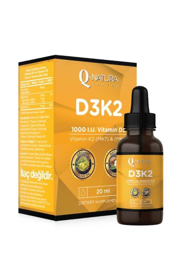 Q Natura Series Vitamin D3 K2 20 Ml ( Organik Zeytinyağlı D3K2 ) - Image 1