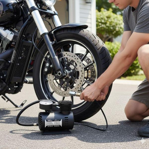 BUFFER® 300 PSI Güçlü Taşınabilir Hava Kompresörü–Araba, Motosiklet, Bisiklet ve Top Şişirme İçin El - Image 1