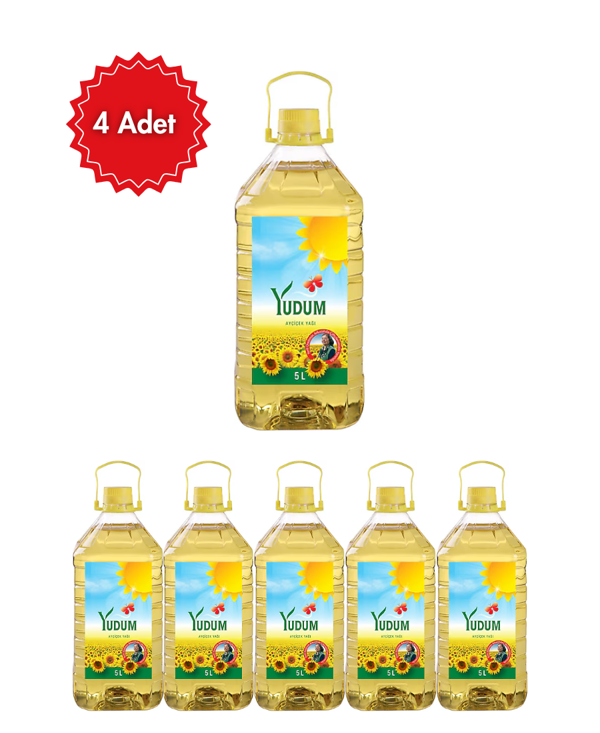 Yudum 5 Litre Pet Sıvı Yağ x 4 Adet Avantaj Seti - Image 1