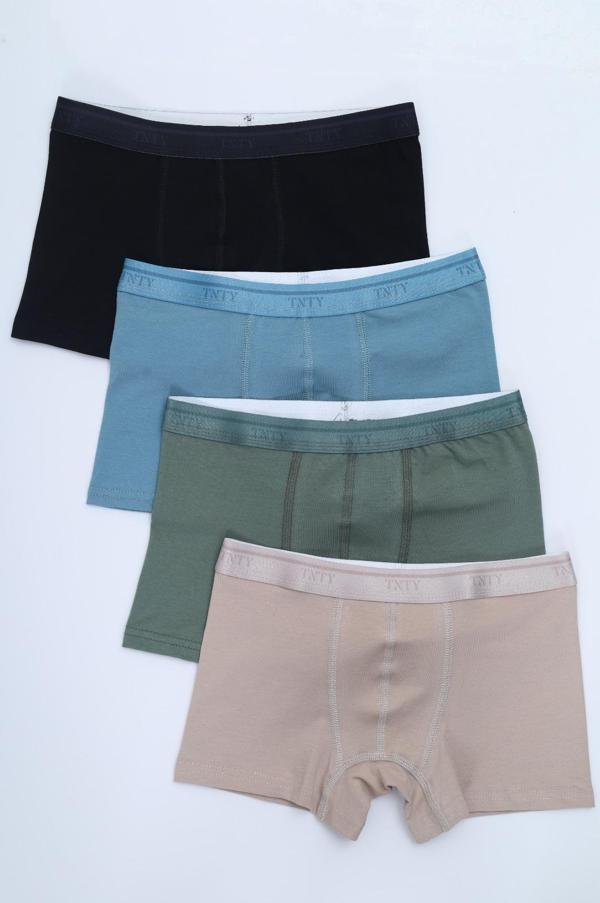 Toontoy Erkek Çocuk Tnty Yazı Baskılı Beli Lastikli 4lü Paket Boxer  - Image 1