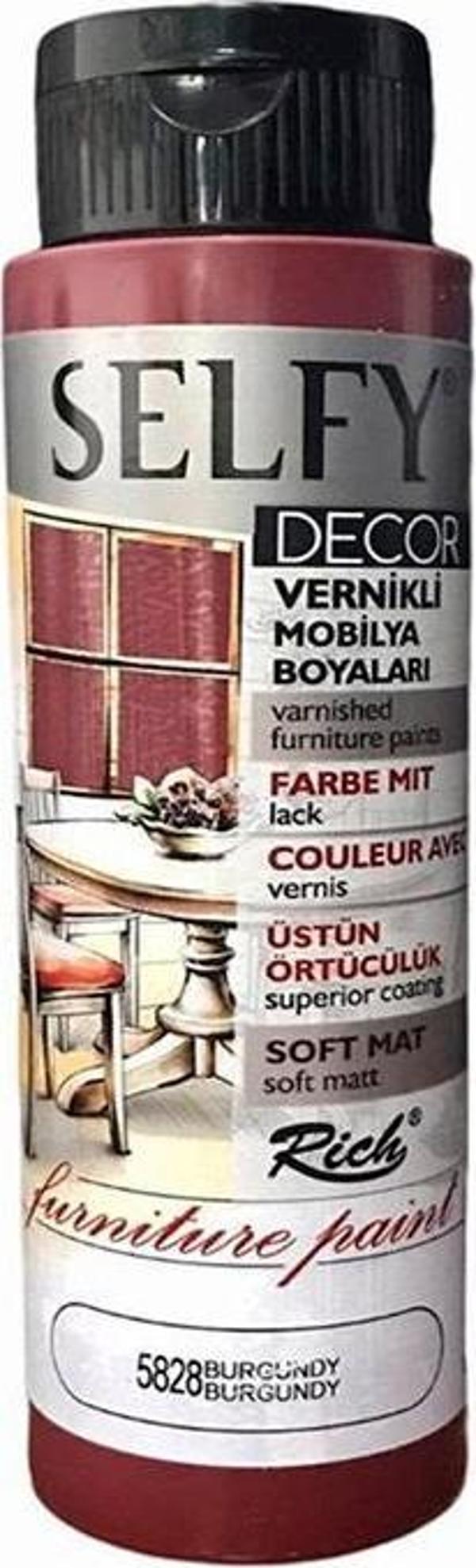Rich Selfy Decor Vernikli Boya Burgundy 500cc - Image 1