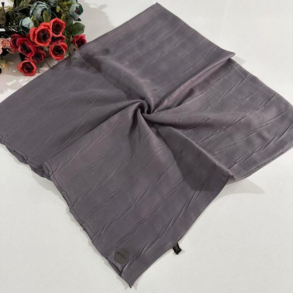 Bonjela Pliseli Bambu Eşarp Koyu Gri PBE0207 - Image 1