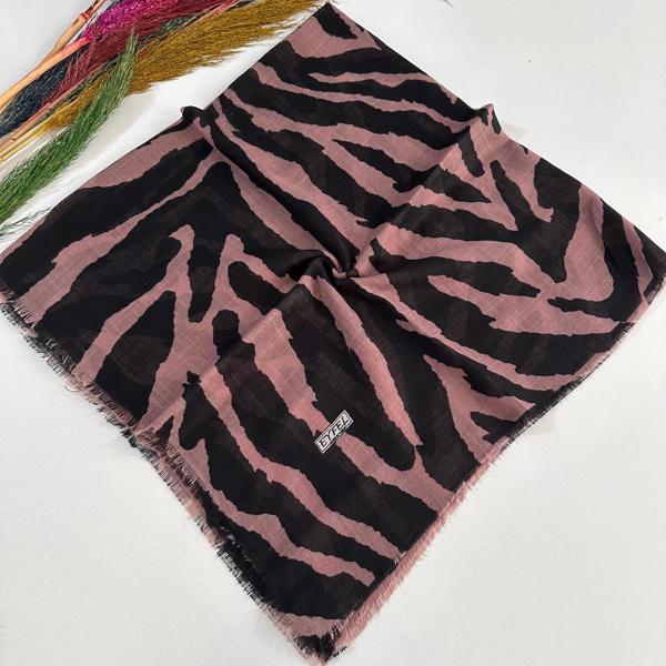 Eyfel Flamlı Pamuklu Eşarp Siyah-Bakır PFE2401 - Image 1