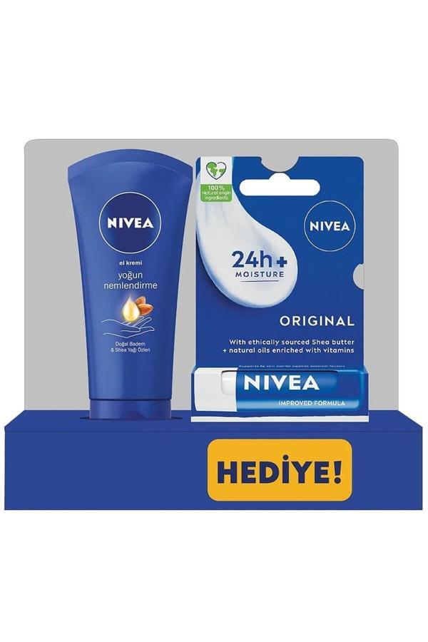 Nıvea Yoğun Nemlendirici El Kremi 75 Ml + Original Care Dudak Bakım Kremi 4,8 Gr - Image 1