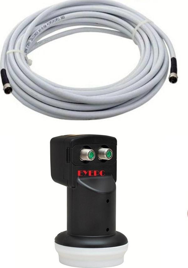 Eyepc 20 Metre Uydu Kablosu Ikili Çıkış Çanak Uydu 4K Full Hd 3D Lnb F Konnektör 2 Li Twin Lnb Lnb - Image 1
