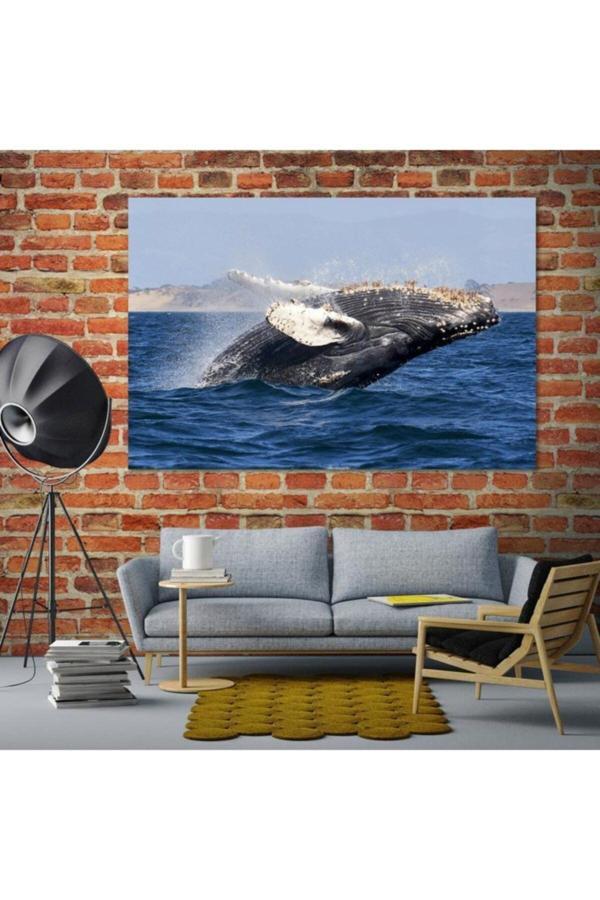 Dev Delfin Denizde Yüzmesi, Duvar Sanatı, Oturma, Yatak, Yemek, Ofis Duvarı Kanvas Tablo_art_66 - Image 1