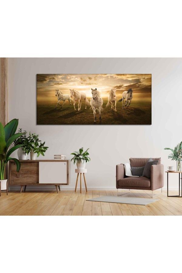 Beyaz At Baskılı  Kanvas Tablo - Image 1