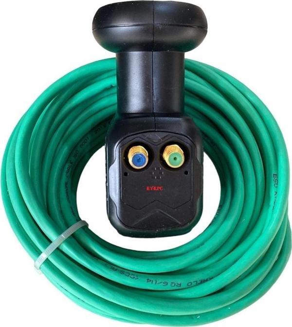 Ncpline 30M 30 Metre Çanak Anten Montaj Kablosu Hazır 4K Full Hd Uyumlu +İkili 2Li Twin 2 Çıkışlı Lnb - Image 1