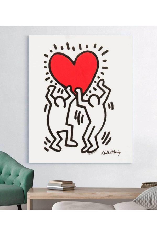 Keith Haring Love Kanvas Tablo - Image 1