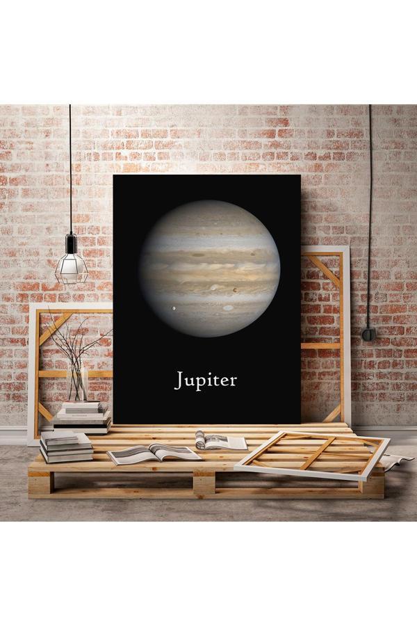 Siyah Jüpiter Gezegeni Uzay Tasarım Kanvas Tablo - Image 1