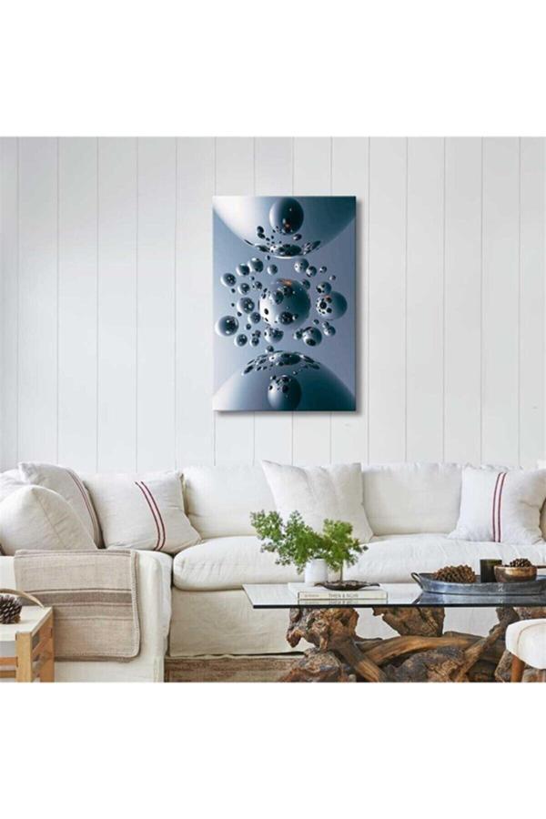 Gümüş Uydular Sanatsal Baskı Kanvas Tablo - Image 1