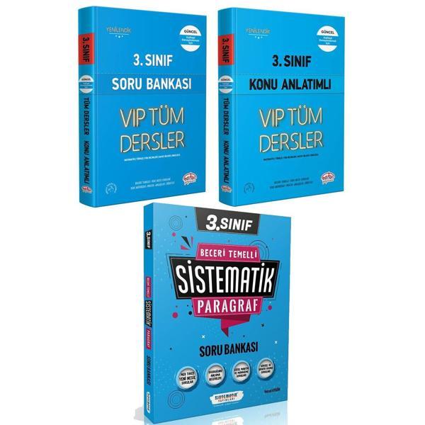 Editör 3.Sınıf VİP Konu + Soru ve Sistematik 3.Sınıf Paragraf Soru 3 Kitap Set - Editör - Image 1