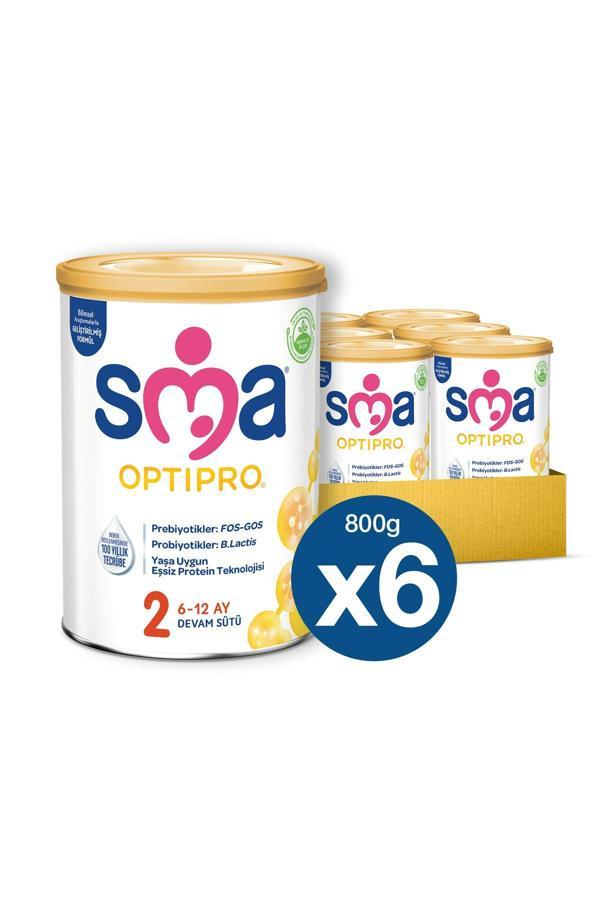 SMA Optipro 2 No Probiyotik Devam Sütü 800  gr x 6 Adet - Image 1