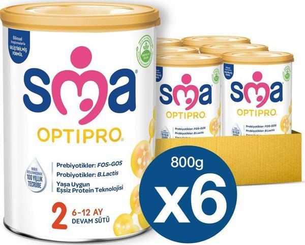 SMA Optipro 2 No Probiyotik Devam Sütü 800  gr x 6 Adet - Image 1