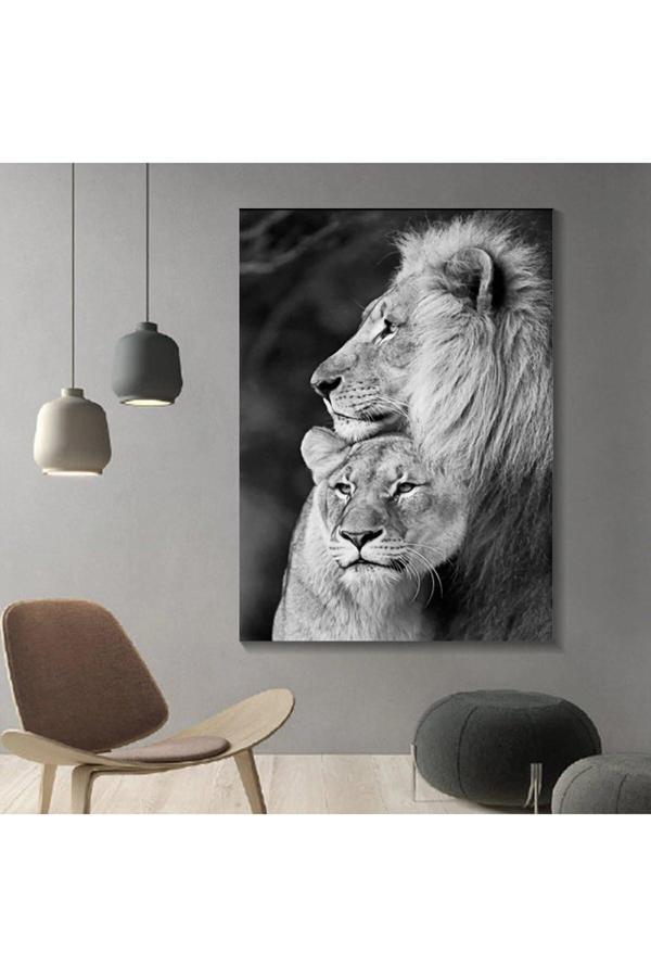 Aslan Leopar Kanvas Tablo - Image 1