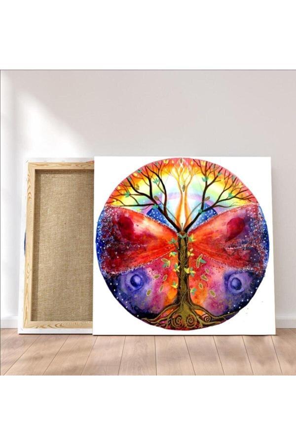 Sri Yantra Yaşam Çiçeği Temalı Kanvas Tablo Bolluk Bereket Şans Doğurganlık - Image 1