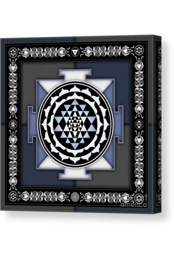 Sri Yantra Yaşam Çiçeği Temalı Kanvas Tablo Bolluk Bereket Şans Doğurganlık Sr-46 - Image 1