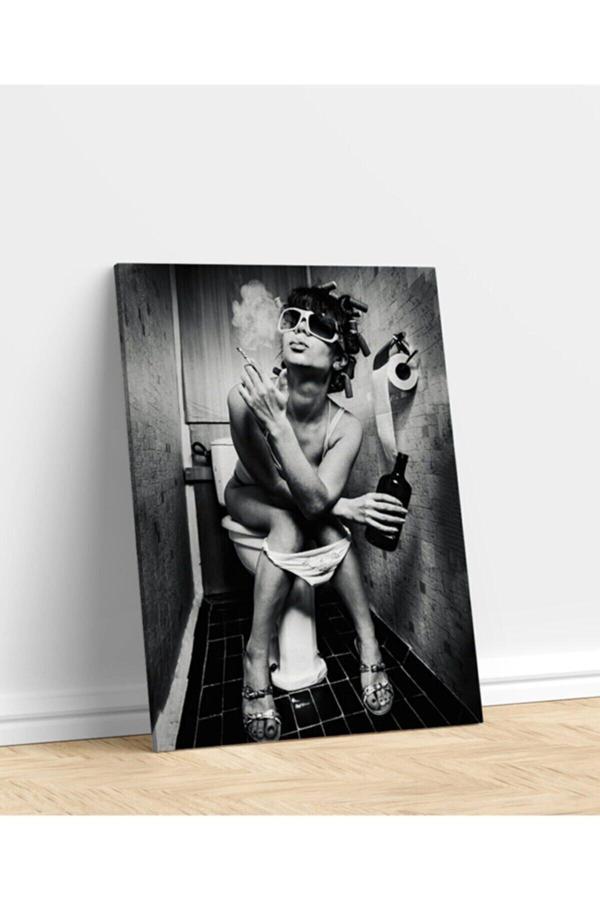 Tuvalet Hikayesi Sanatsal Baskı Kanvas Tablo - Image 1