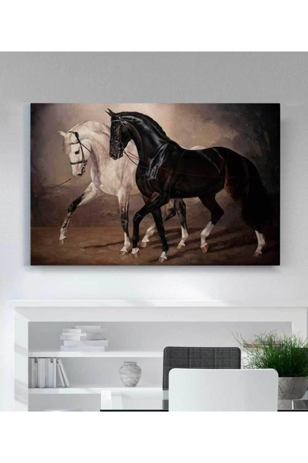 Siyah Beyaz At Kanvas Tablo - Image 1
