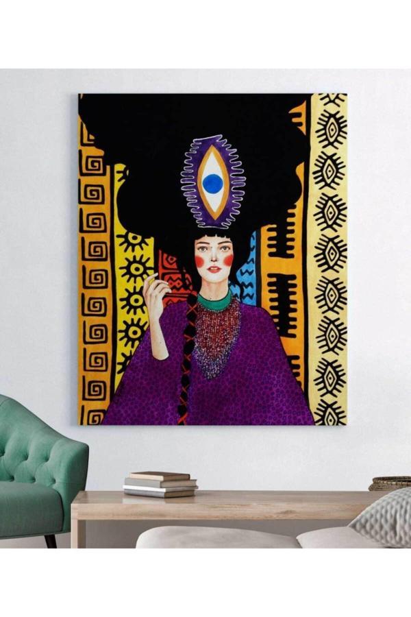 Hülya Özdemir-soyut Renkli Kız Kanvas Tablo - Image 1