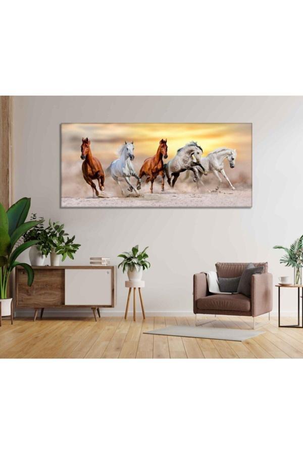 At Resimli Oturma Odası Yatak Odası Dekorasyonu Kanvas Tablo - Image 1