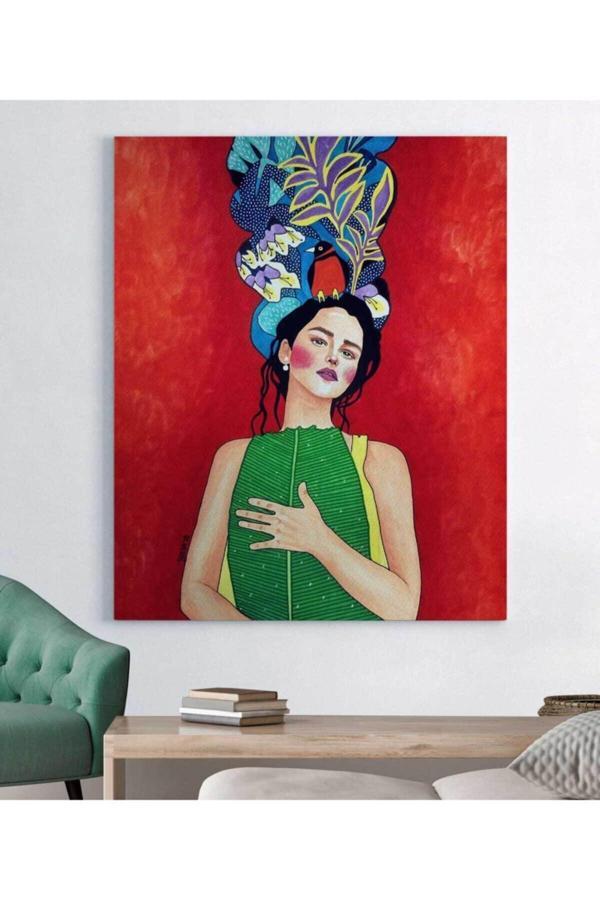 Hülya Özdemir-soyut Renkli Kız Kanvas Tablo - Image 1