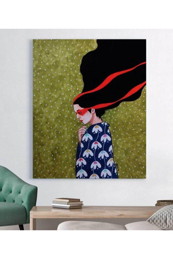 Hülya Özdemir-soyut Renkli Kız Kanvas Tablo - Image 1