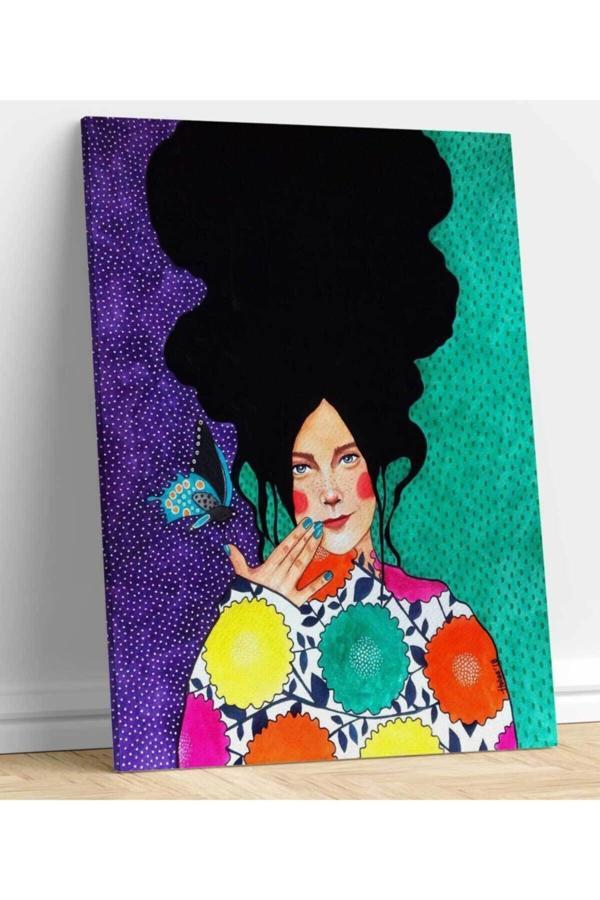 Hülya Özdemir-soyut Renkli Kız Kanvas Tablo - Image 1