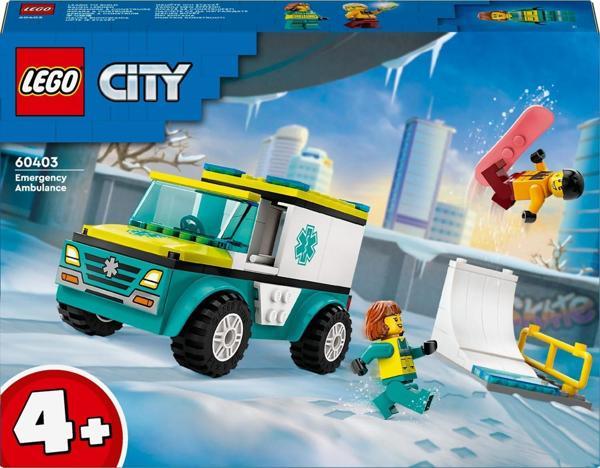 LEGO City 60403 Acil Ambulansı ve Snowboardcu +4 Yaş (79 Parça)  - Image 1