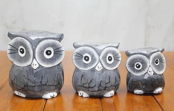 MDB Ahşap 3'lü Baykuş Seti Model 2 - Image 1