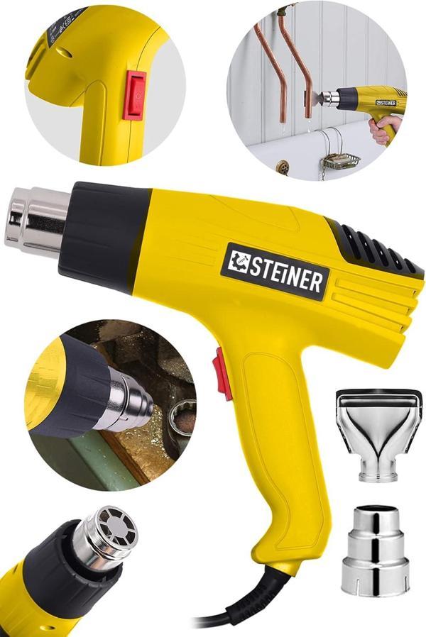 Steiner Alman Gt-3000 Watt 2 Kademeli Isı Tabancası Çelik Rezistans Profesyonel Sıcak Hava Üfleme Ta - Image 1