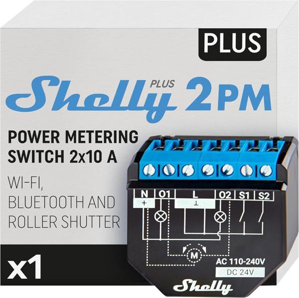 Shelly Plus 2Pm | Wi-Fi Ve Bluetooth 2 Kanallı Akıllı Röle Anahtarı, Güç Ölçümlü | Ev Otomasyonu | P - Image 1