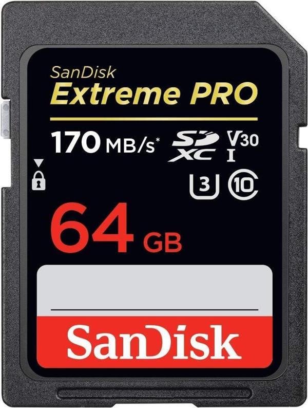 Sandisk Extreme Pro Sdxc Uhs-I Hafıza Kartı 64 Gb (V30, U3, 4K Uhd Videolar, 170 Mb/S Okuma Hızı, Is - Image 1